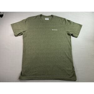 Columbia Omni Wick Logo Tee Mens L Heather Green Gorpcore Outdoor Active